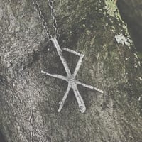 Image 2 of LOVE Bind Rune pendant HAND CARVED sterling silver, necklace oxidized silver Darkwood, Viking, Norse