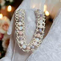 Image 1 of Chainmaille and Crystal Bracelet 
