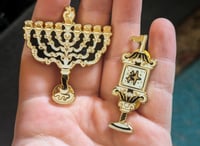 Image 2 of Menorah Enamel Pin 