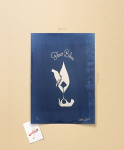 Image of "Fleur Bleue" handmade cyanotype art print