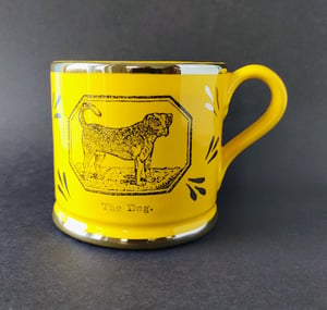 Dog canary lustre mug