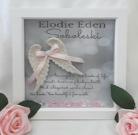 Image 3 of Personalised baby loss box frame, baby girl memorial frame,baby loss gift,angel baby frame