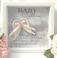 Image 4 of Personalised baby loss box frame, baby girl memorial frame,baby loss gift,angel baby frame