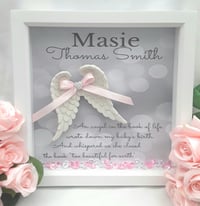 Image 5 of Personalised baby loss box frame, baby girl memorial frame,baby loss gift,angel baby frame