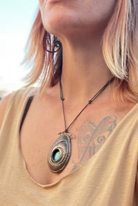 Image 4 of Inner Peace. Limpet Inspired Pendant with blue howlite stone