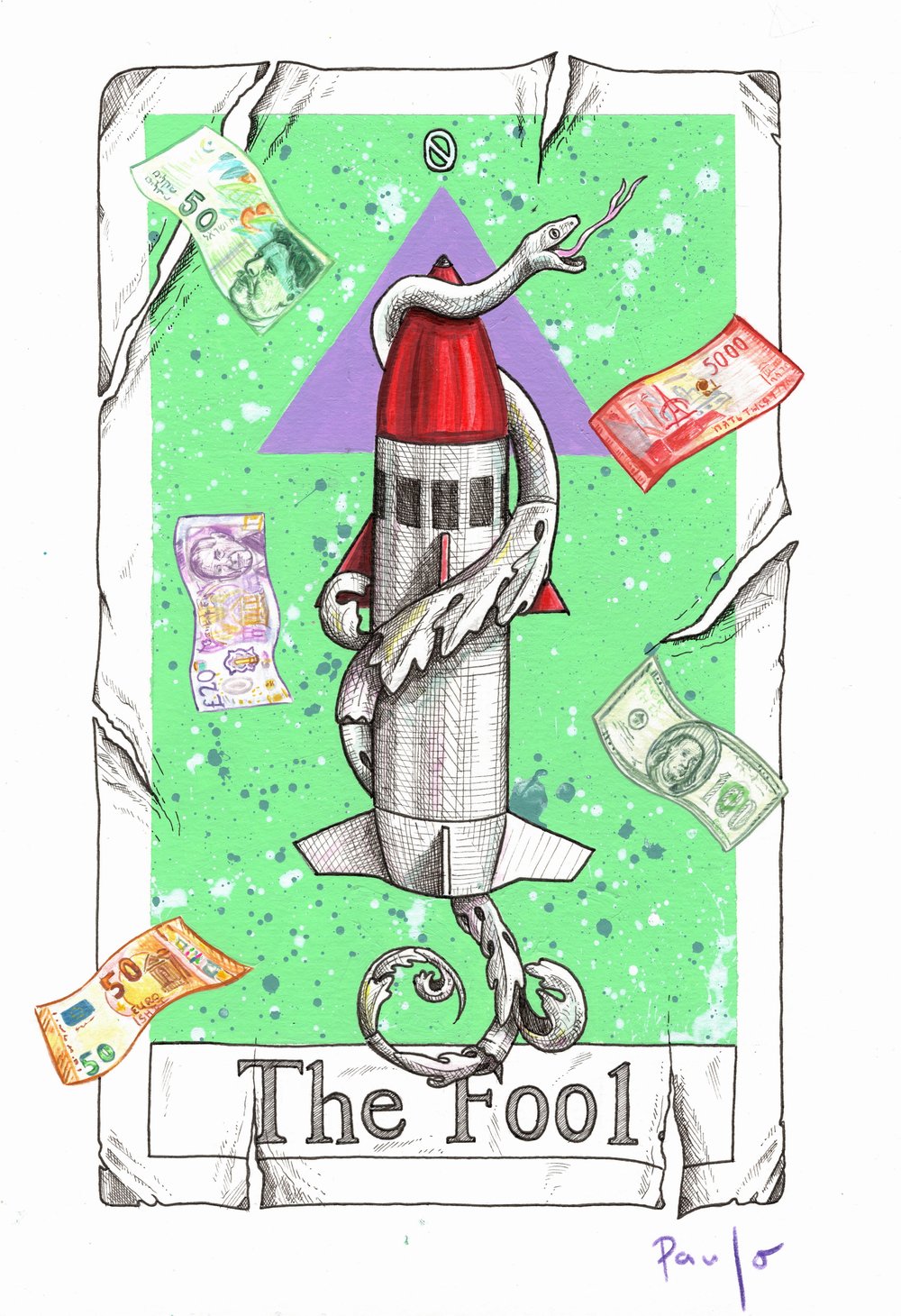 The Fool- Tarot card print available in A5 and A4