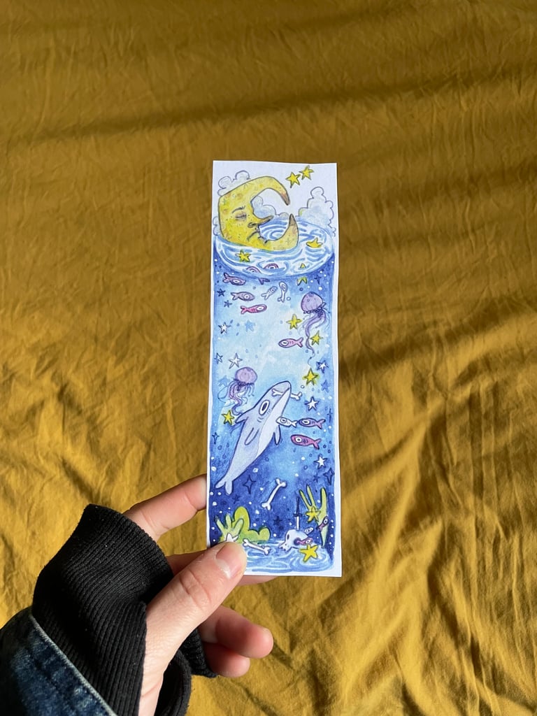 The Moon goes on an Adventure, Bookmark illustration Print Image 2