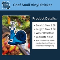 Image 2 of Chef Snail Vinyl Sticker