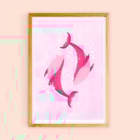 Illustration - Les baleines roses