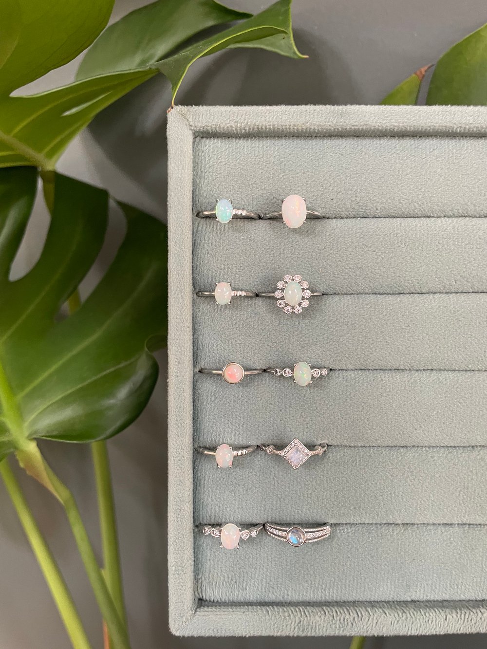 beautiful opal (and more) crystal rings!