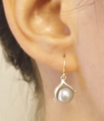Image of 14 kt and Pearl Earrings- Back in stock