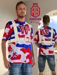 Image 1 of W Red/White Camo Hi Visibility shirt 