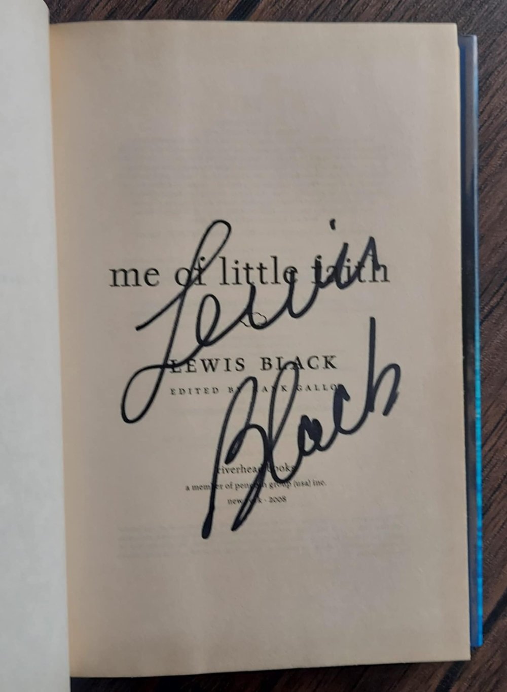 Me of Little Faith, by Lewis Black - SIGNED