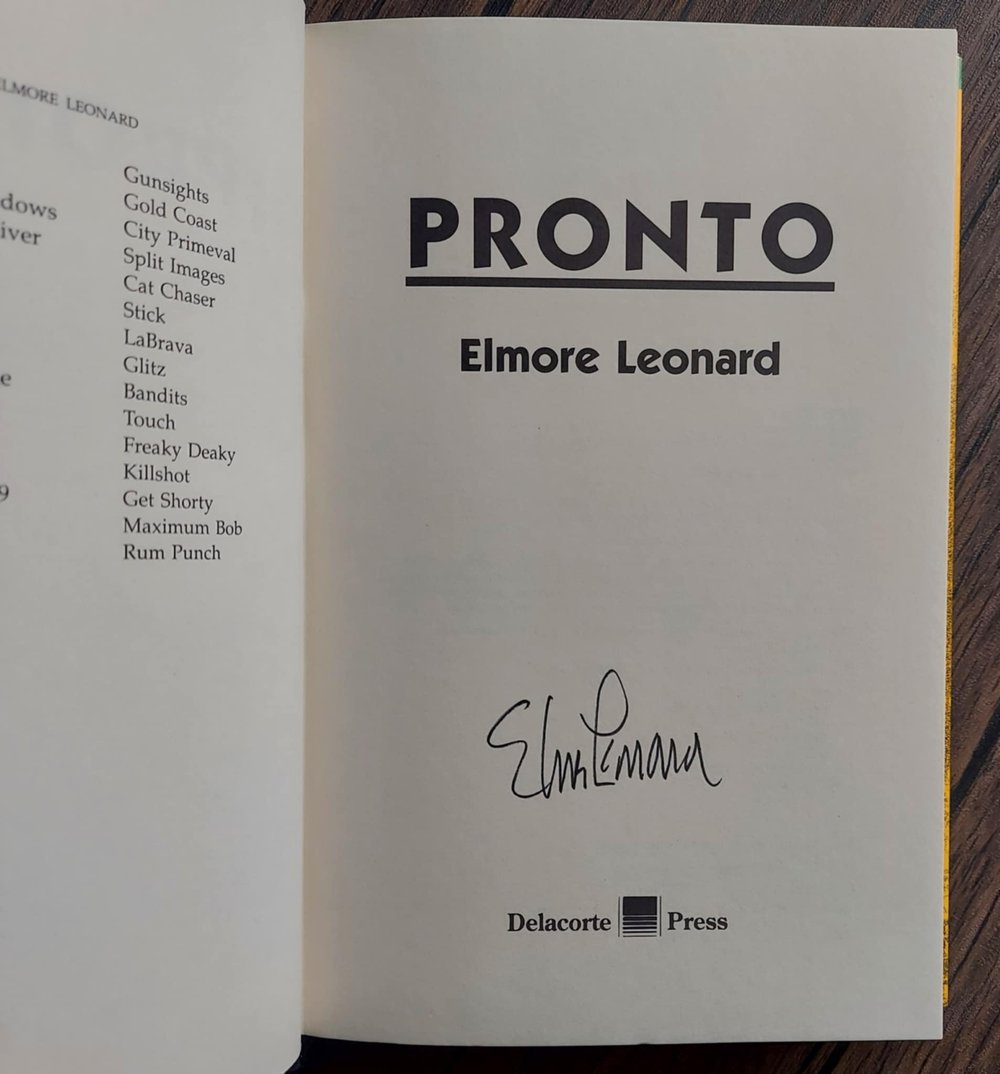 Pronto, by Elmore Leonard - SIGNED