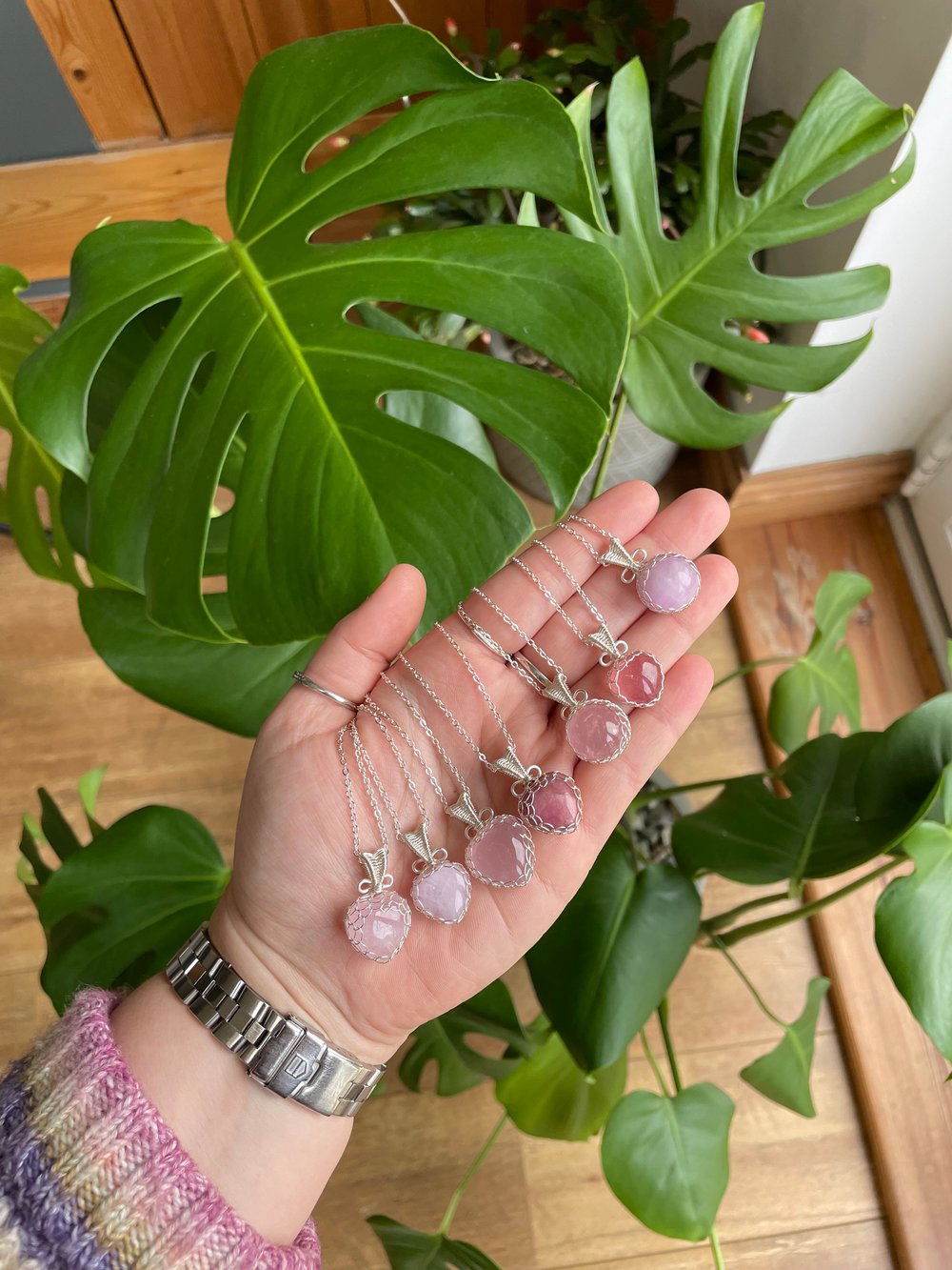 rose cottage crystal necklaces!