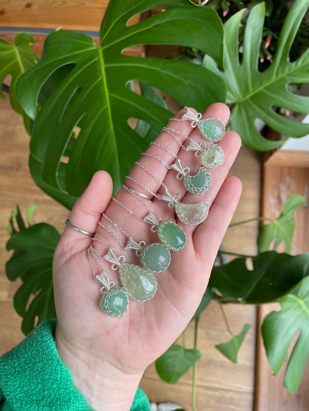 green goodness crystal necklaces! 