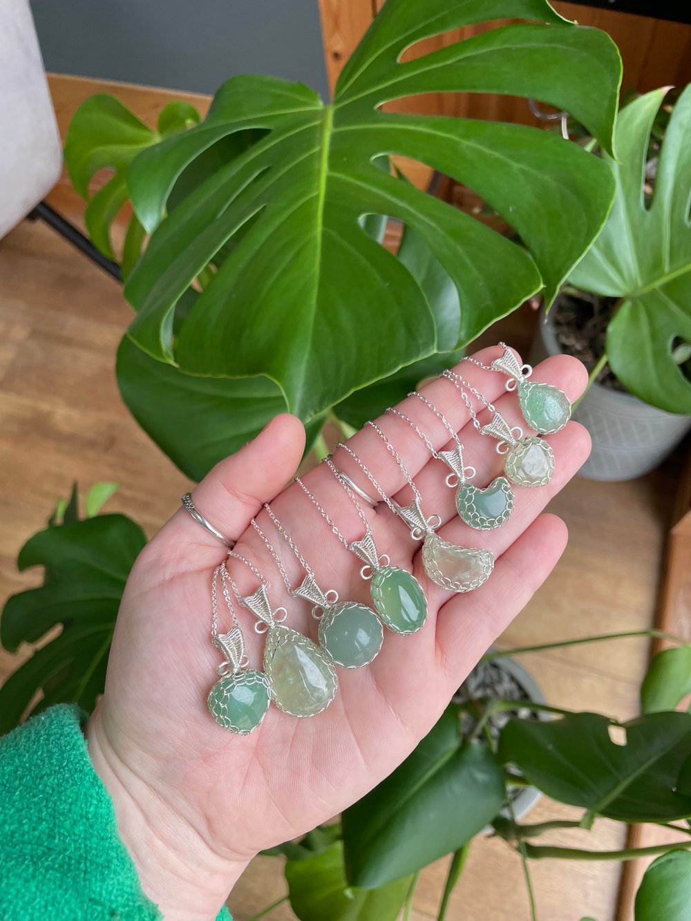 green goodness crystal necklaces! 