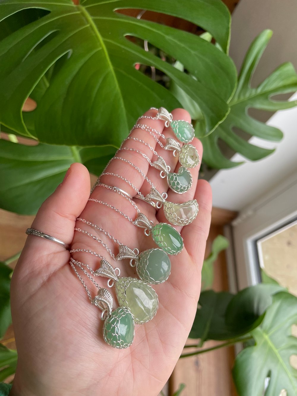 green goodness crystal necklaces! 