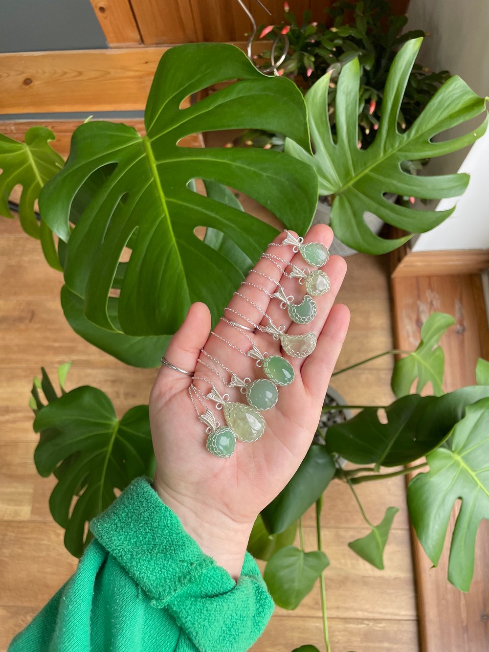 green goodness crystal necklaces! 