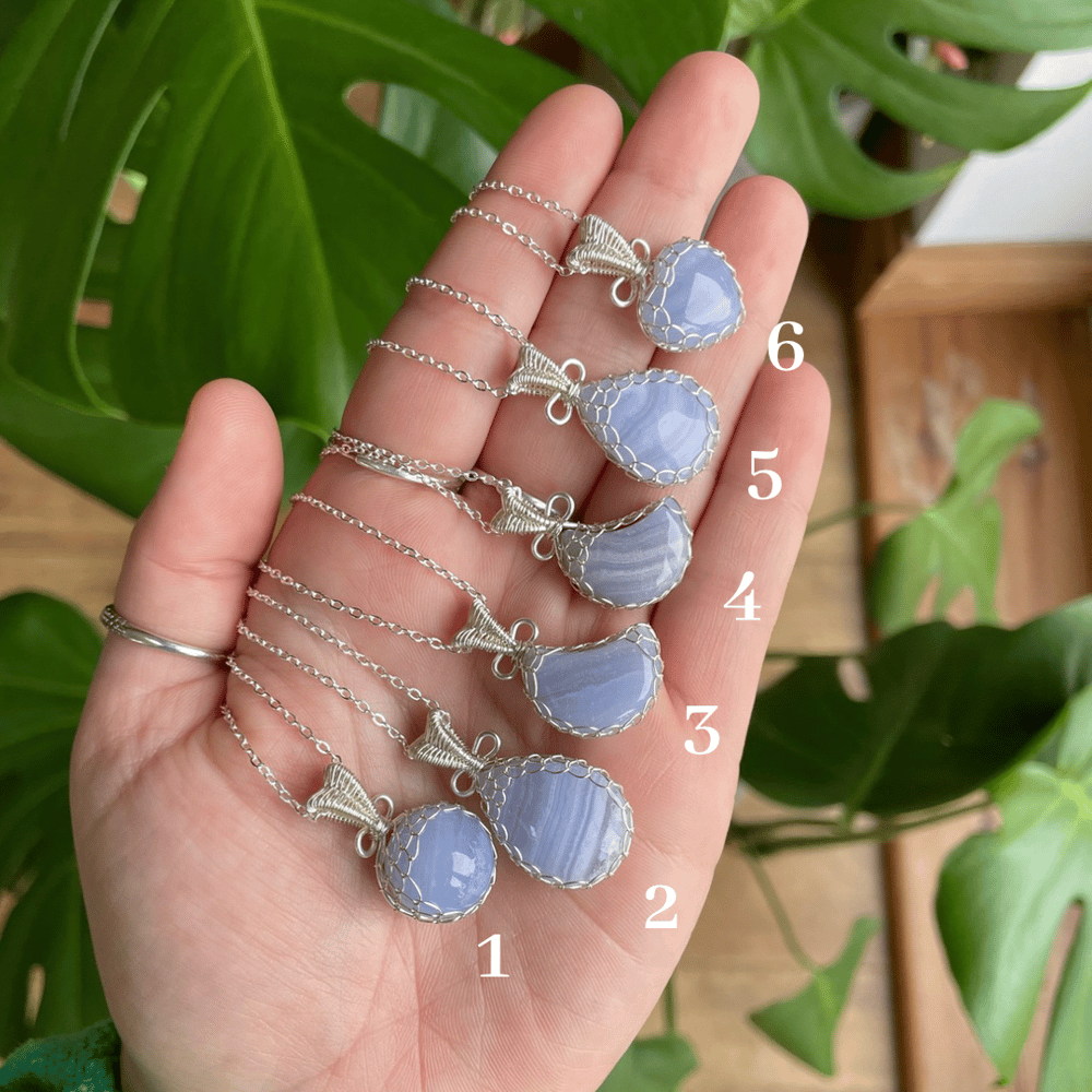 blue lace agate crystal necklaces! 