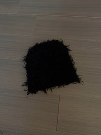 black fuzzy beanie 