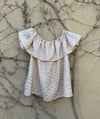 BEIGE JACQUARD RUFFLE TOP