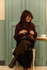 Image 2 of BURGUNDY COCCO OTTO BAG