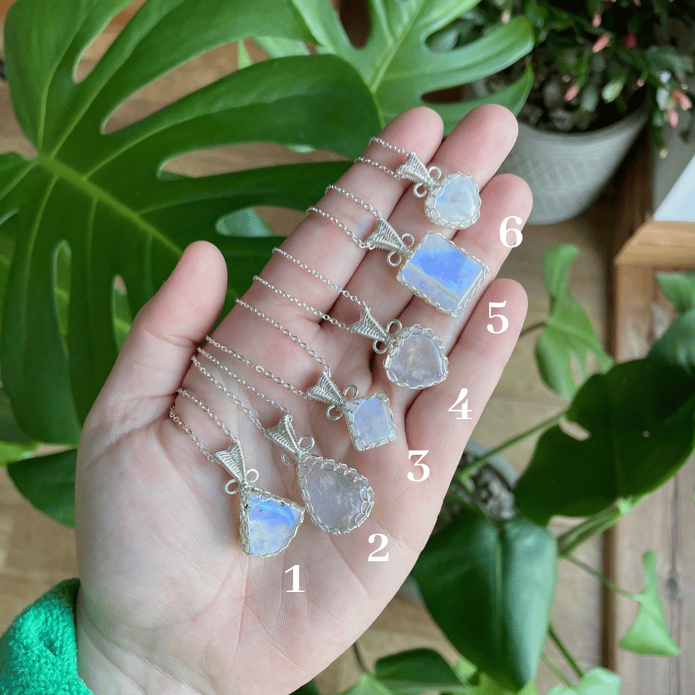 rainbow moonstone crystal necklaces! 