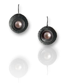 Image 2 of Oxid. Oyster  Pearl Earrings 