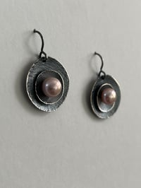 Image 3 of Oxid. Oyster  Pearl Earrings 