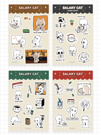 Salary Cat sticker sheets