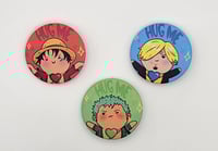 Image 1 of "Hug Me" Monster Trio | Buttons | Stickers