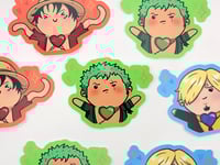 Image 3 of "Hug Me" Monster Trio | Buttons | Stickers