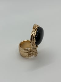 Image 2 of YSL Black Stone Accent Ring - Size 6