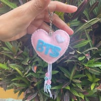 Image 5 of [DECOR] BTS Heart Felt Keychains