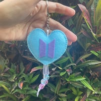 Image 4 of [DECOR] BTS Heart Felt Keychains