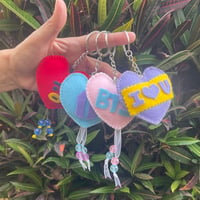 Image 1 of [DECOR] BTS Heart Felt Keychains