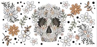 Image 2 of Skull flowers UVDTF cup wrap 