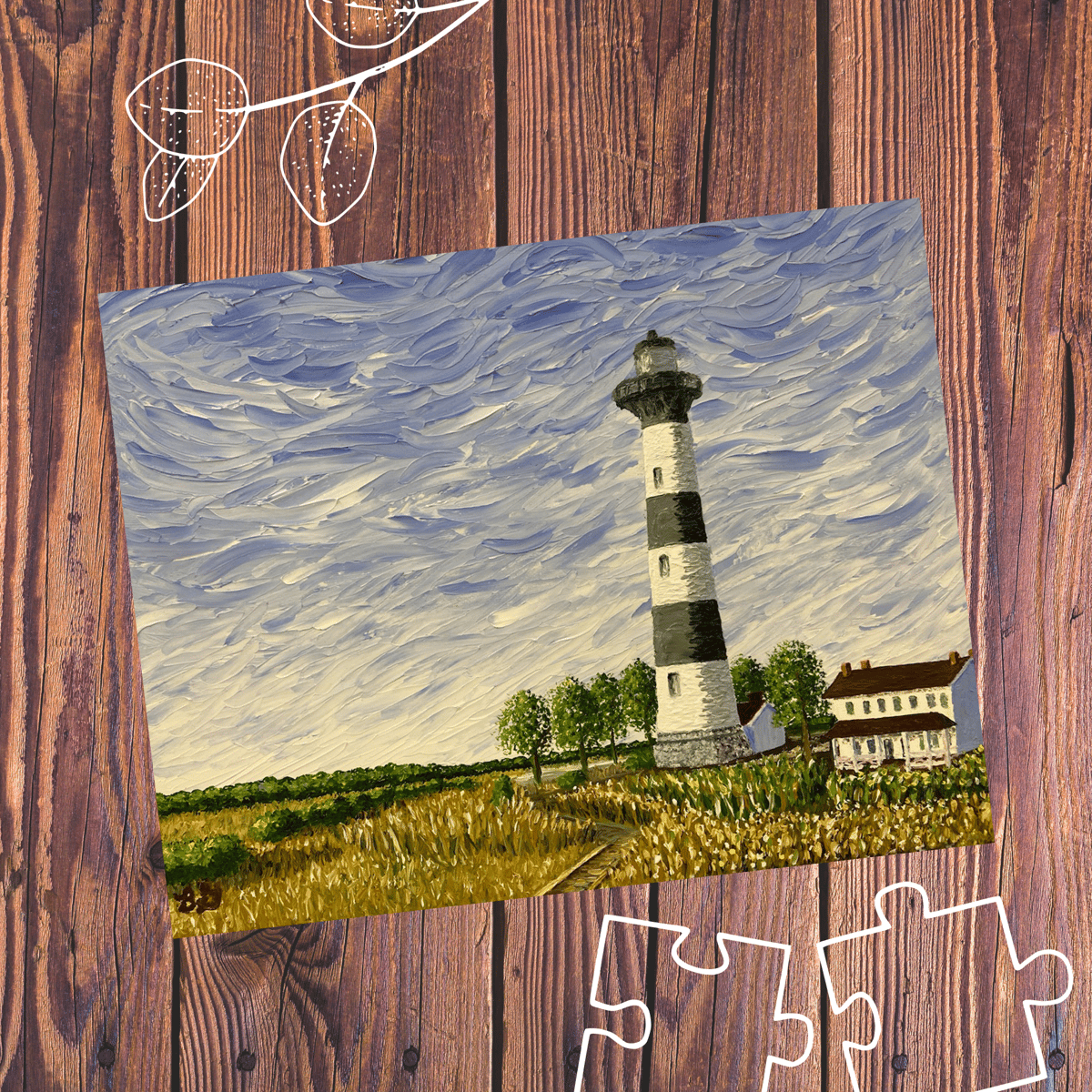 Bodie Island Beacon Scenery Puzzle (200 or 500pc.) | Vivid Sky Art