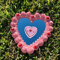 Ruffle Heart Sad Clown Glitter Sticker