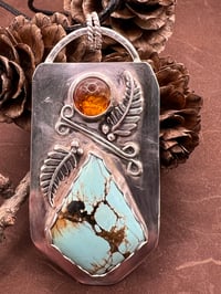 Image 4 of Turquoise and Amber Pendant