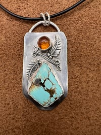 Image 5 of Turquoise and Amber Pendant