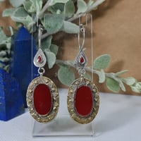 Image 2 of Vintage Turcoman Silver Earrings - (TS013)