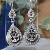 Image 1 of Vintage Turcoman Silver Earrings - (TS012)