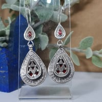 Image 2 of Vintage Turcoman Silver Earrings - (TS012)