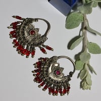 Image 2 of Vintage Kuchi Silver beaded Earrings - (TS009)