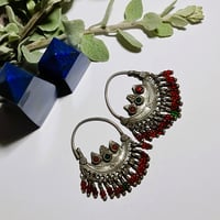 Image 2 of Vintage Kuchi Silver beaded Earrings - (TS008)
