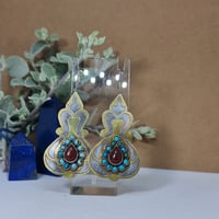 Image 1 of Vintage Turcoman Gold Wash Silver Earrings - (TS004)
