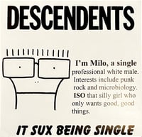 Image 1 of DESCENDENTS - "It Sux Being Single" 7" EP (White Vinyl) 