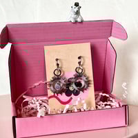 Image 1 of Happy Sunburst Silver Half Hoops - One of a Kind